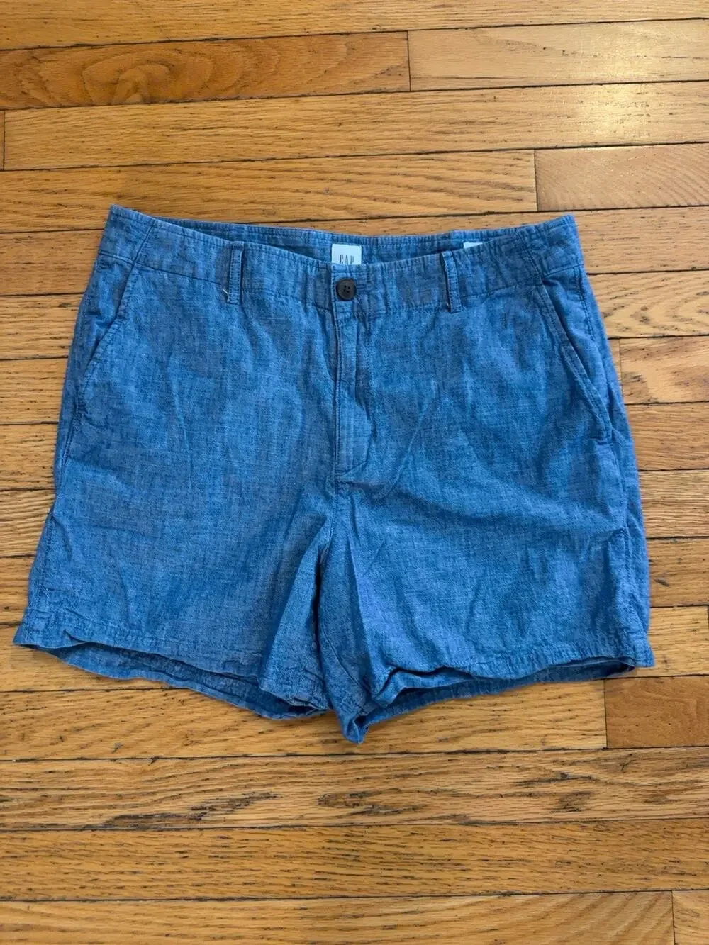 Gap Womens Chambray Shorts Size 10 Short Blue 100% Cotton Casual Summer